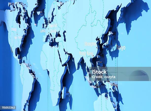 Mapa Mundial En Azul Foto de stock y más banco de imágenes de Contorno - Contorno, América del Sur, América del norte