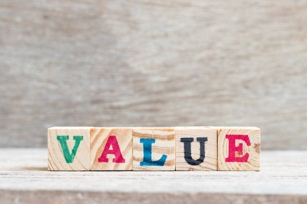 istock Letter block in word value on wood background 1150533774