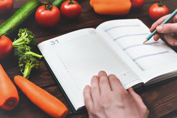 istock A man writes a diet plan. The concept of diet. Dietary Menu 1150534859