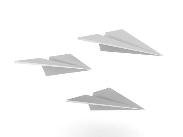 istock 3D Rendering of three paper planes flying 1150535098