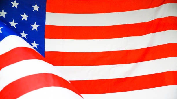 istock America flag waving with the wind for memorial day. 1150536409