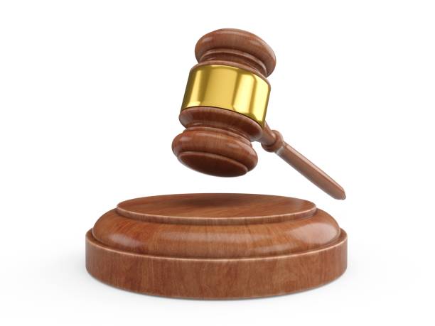 istock 3D rendering Wooden gavel, Judge Hammer 1150537083