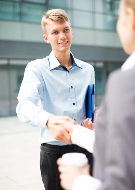 istock Male is signing successful contract 1150538385