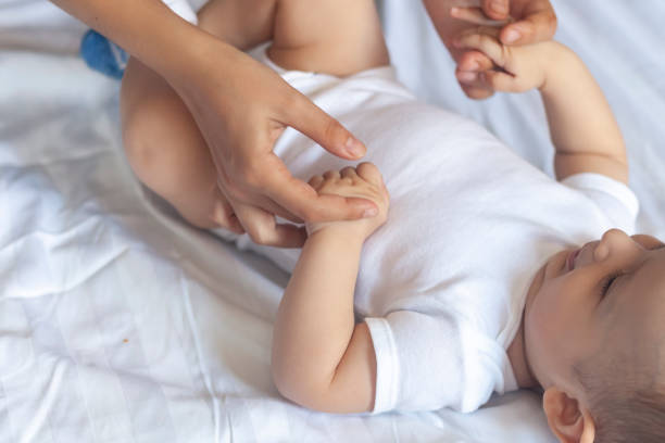 istock Angry 6 months baby boy crying in bed 1150540733