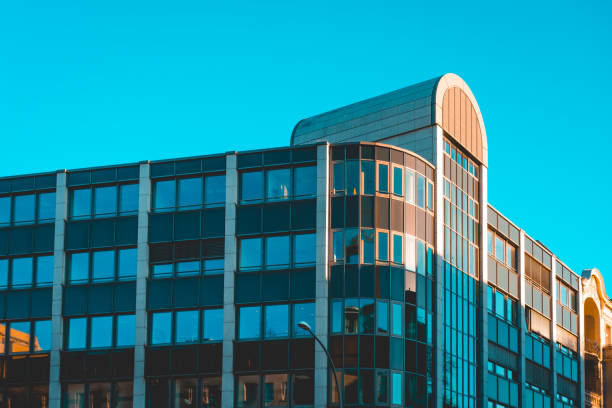 istock steel office building in cold colors with clean sky 1150541677