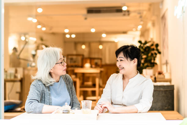 istock Elderly Asian women are drinking tea 1150542740