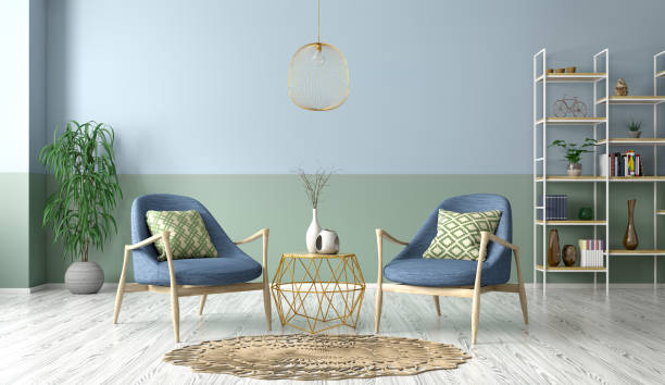 istock Interior of modern living room 3d rendering 1150543107