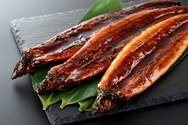 istock roasted eel with sause. Kabayaki.Japanese food. 1150547443