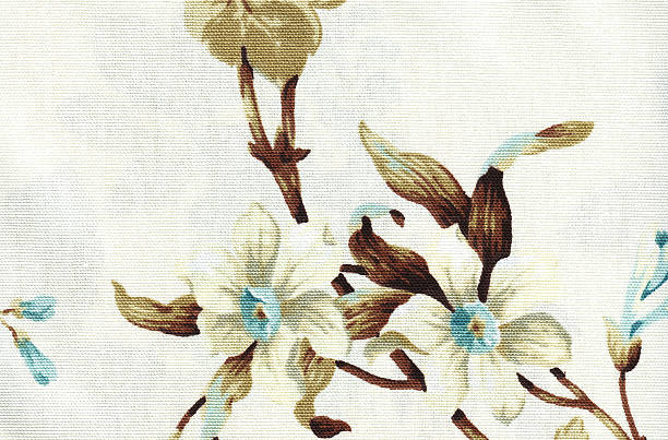 tessuto in cotone con motivo floreale - oakum foto e immagini stock