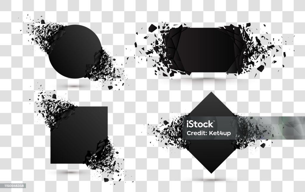 Exploding Tower Banner Explosion Banners Stock Illustration - Download Image Now - Exploding ...