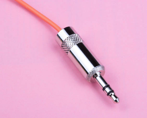 istock Stereo Male Plug Connector on Pink Background 1150551025