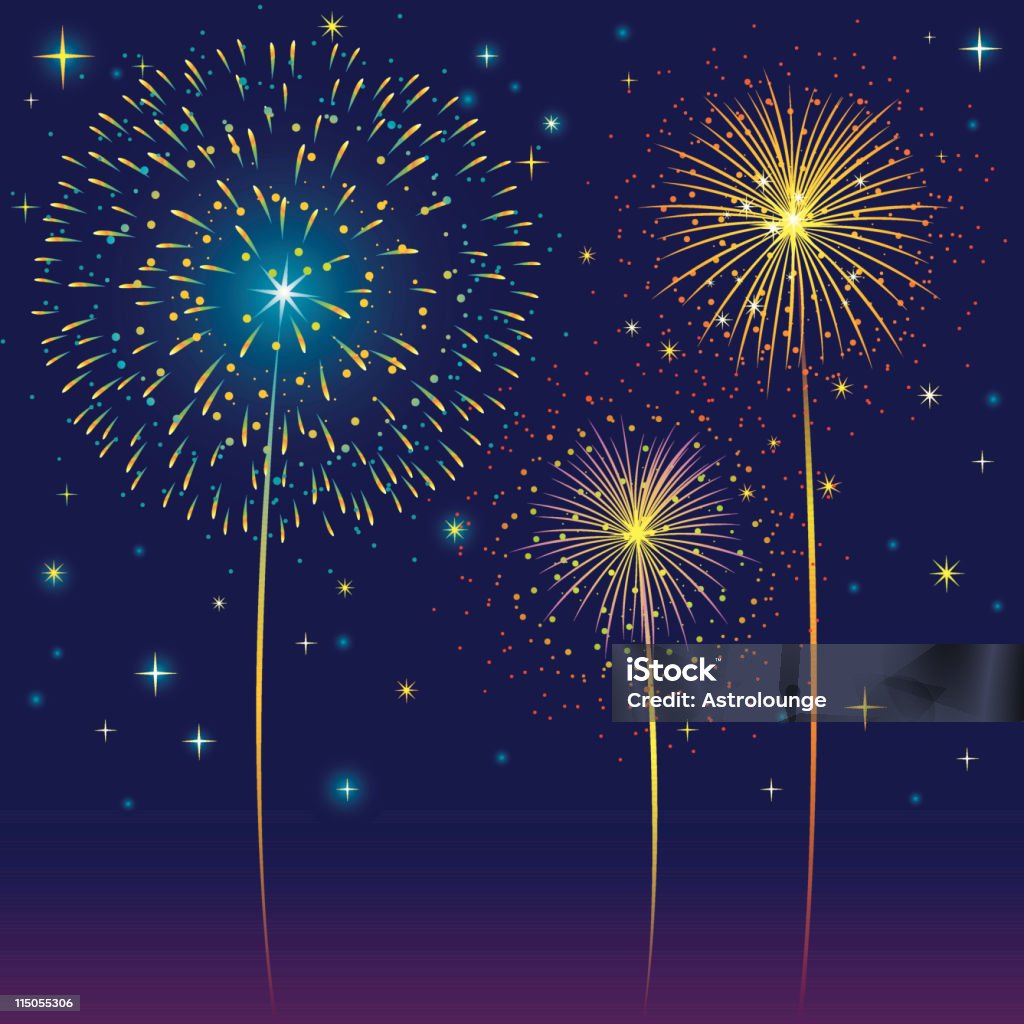 Fuochi d'artificio - arte vettoriale royalty-free di Astratto
