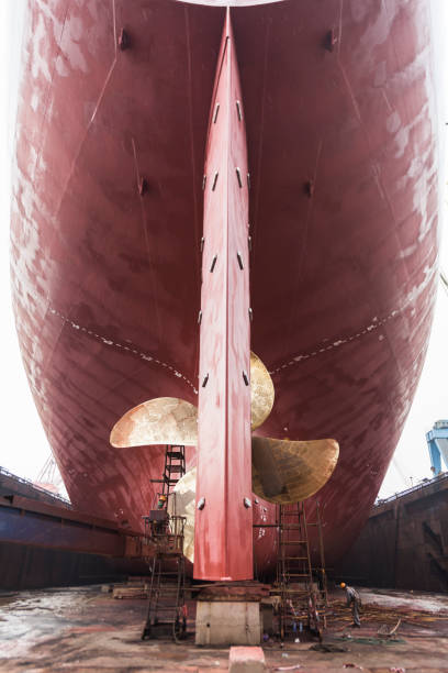 istock Ship's propeller in drydock maintenance 1150557657