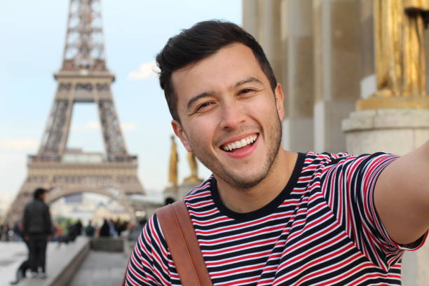 istock Man taking a selfie in the Eiffel Tower, Paris 1150557666