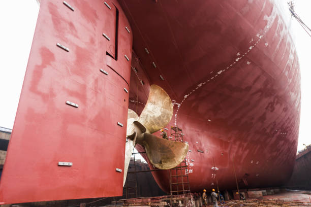 istock Ship's propeller in drydock maintenance 1150557674