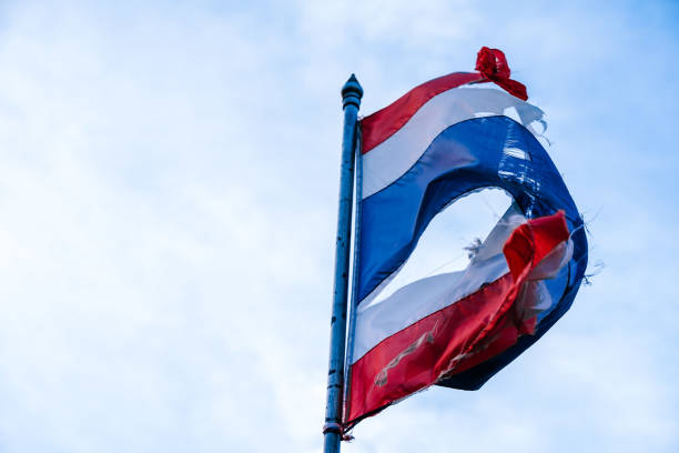 istock Ripped Thai Flag in the Wind 1150558385