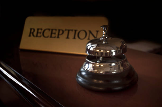 Elegant reception ring bell stock photo