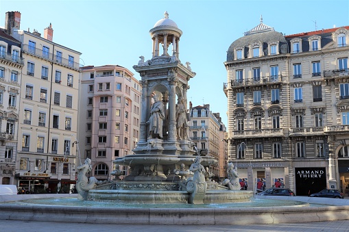 Lyon - The Place des Jacobins and its fountain