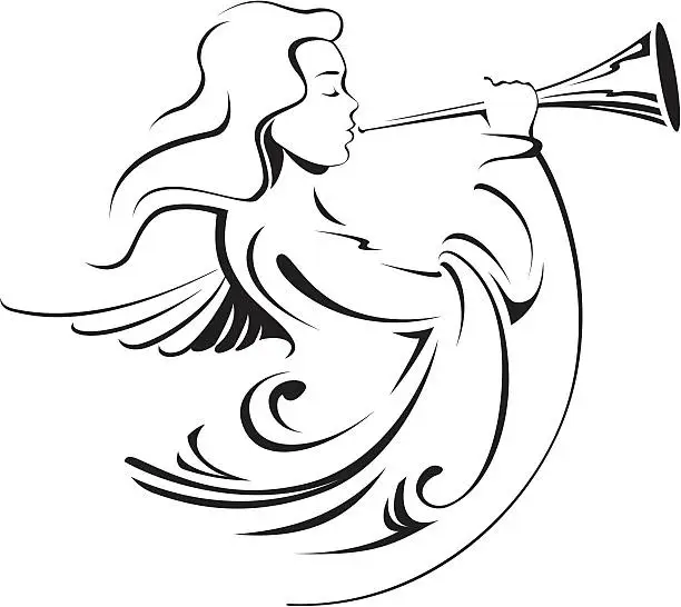 Vector illustration of Calligraphic Angel