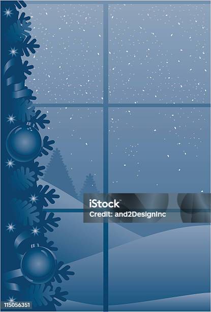 Fundo De Natal Azul - Arte vetorial de stock e mais imagens de A nevar - A nevar, Azul, Bola de Árvore de Natal