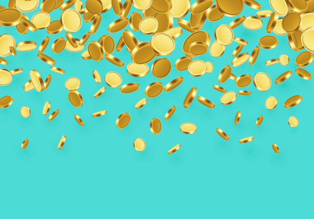 istock Falling from the top a lot of coins 1150565252
