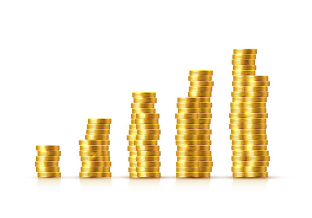 istock A lot of coins on a transparent background. 1150565265