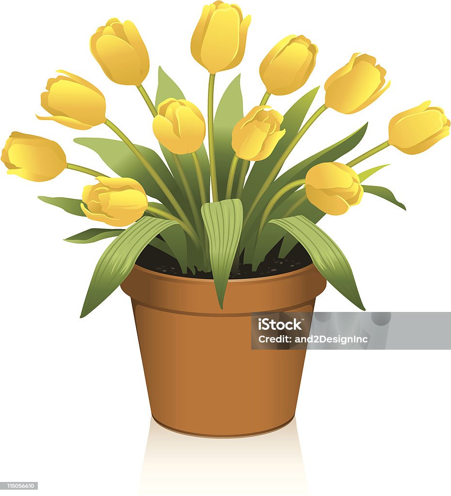 Tulipes jaunes - clipart vectoriel de Fleur - Flore libre de droits
