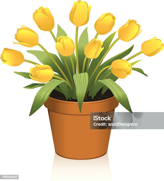 Tulipes Jaunes Vecteurs libres de droits et plus d'images vectorielles de Fleur - Flore - Fleur - Flore, Milieu de table, Vectoriel