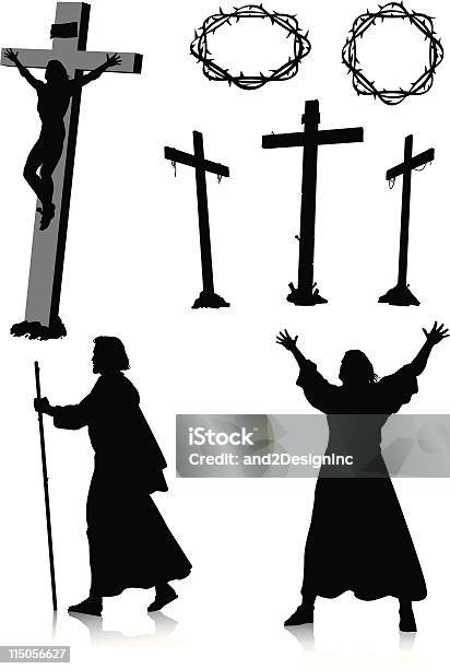 Silhouette Di Pasqua - Immagini vettoriali stock e altre immagini di Pastore - Mandriano - Pastore - Mandriano, Sagoma - Controluce, Gesù Cristo