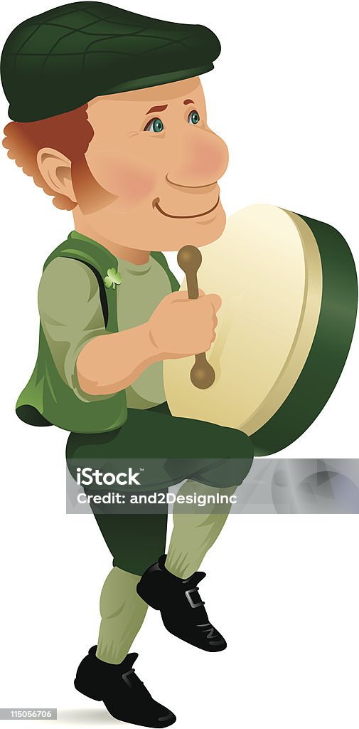 Bodhrán player - arte vectorial de Bodhrán libre de derechos