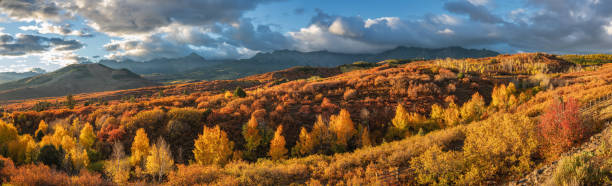 lever du soleil au début de l’automne-dallas divide près de ridgway colorado - ridgeway photos et images de collection