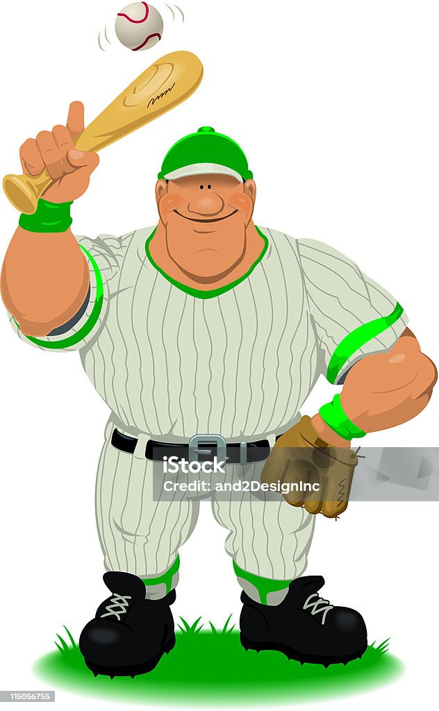 Beisebol Batedor principal de basebol - Royalty-free Jogador de Beisebol arte vetorial