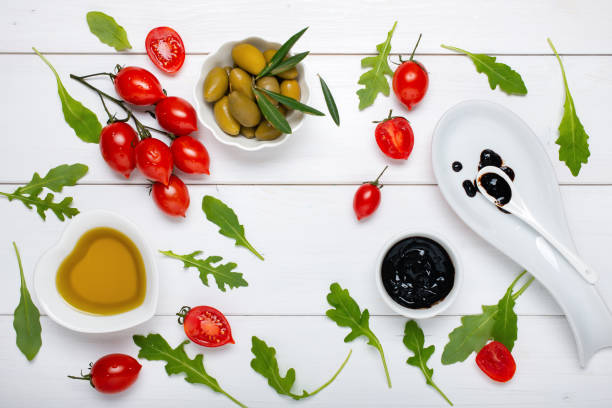 istock salad with vegetables, olives, olive oil and balsamic vinegar 1150568112
