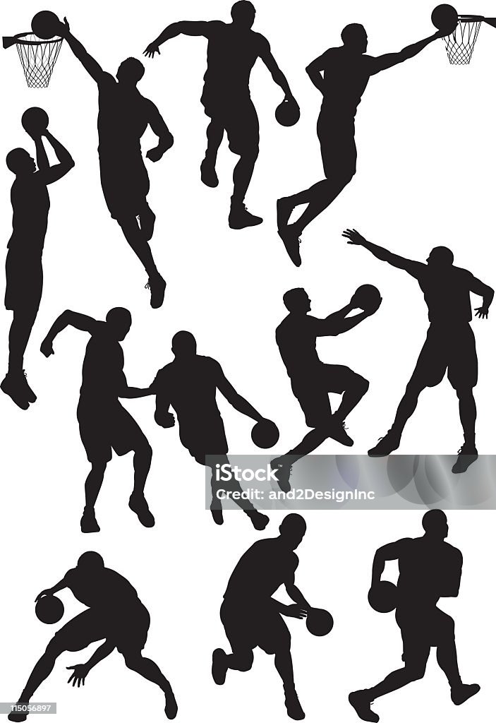 Silhouette di basket - arte vettoriale royalty-free di Basket