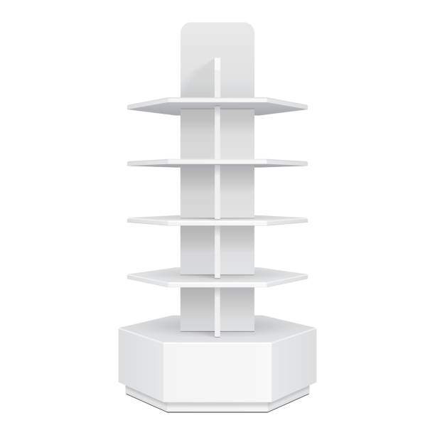 istock Hexagon, Hexagonal POS POI Cardboard Floor Display Rack For Supermarket Blank Empty. Mock Up. Illustration Isolated On White Background. Ready For Your Design. Product Advertising. Vector EPS10 1150570005