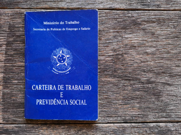istock Brazilian document work and social security with wooden background 1150570040