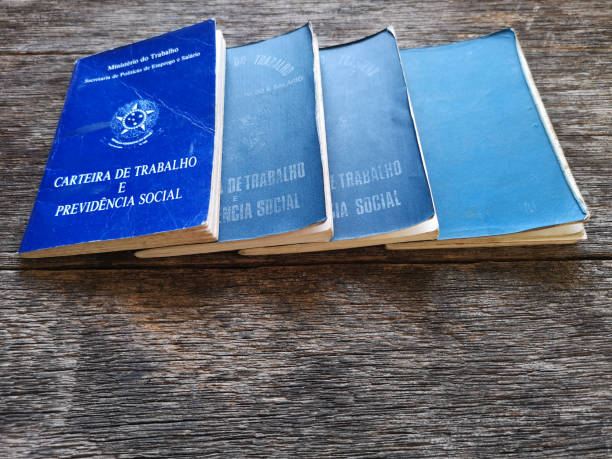 istock Brazilian document work and social security with wooden background 1150570294