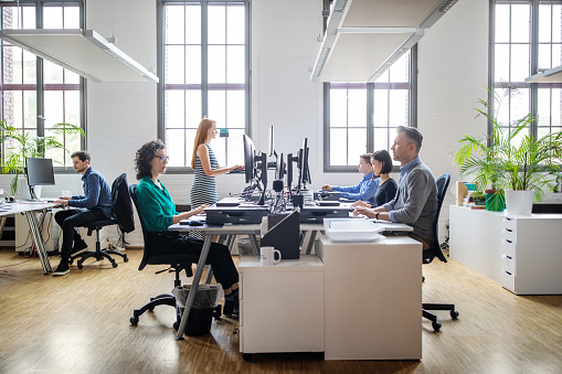 Los empresarios que trabajan en una oficina moderna photo