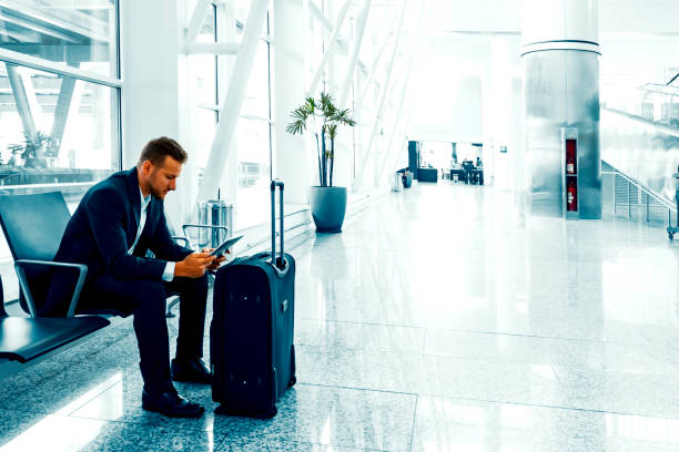 istock Businessman at an airport. 1150572427