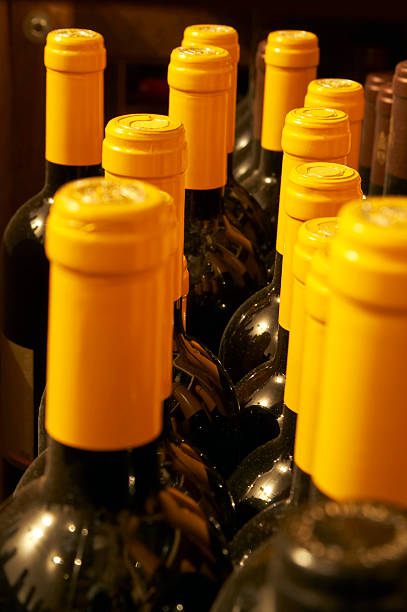 istock Yellow capsuled bottle necks 115057487