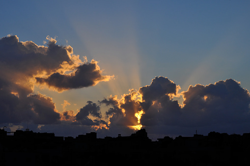 The beautiful landscape blue sky with clouds