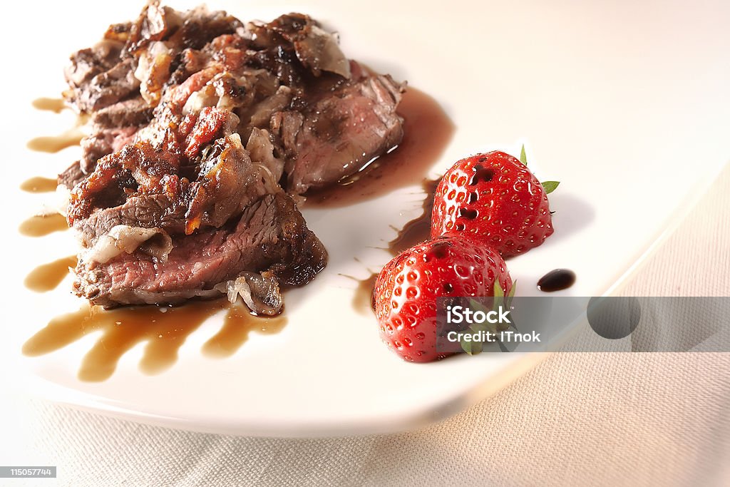 Filet mignon mit Erdbeer-sauce - Lizenzfrei Steak Stock-Foto