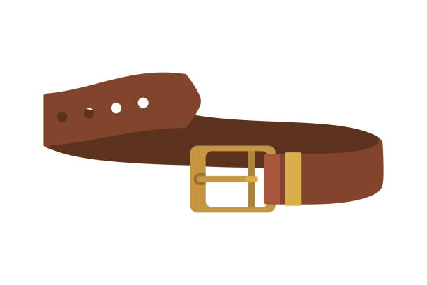 ilustraciones, imágenes clip art, dibujos animados e iconos de stock de elegante icono de cinturón masculino - belt