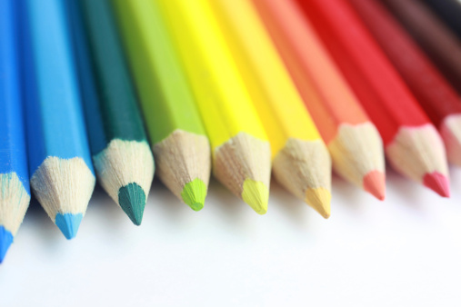 colored pencils, macro