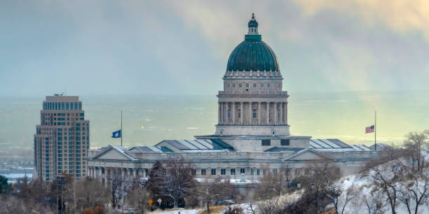 istock Grand Utah State Capital Building viewed in winter 1150582083