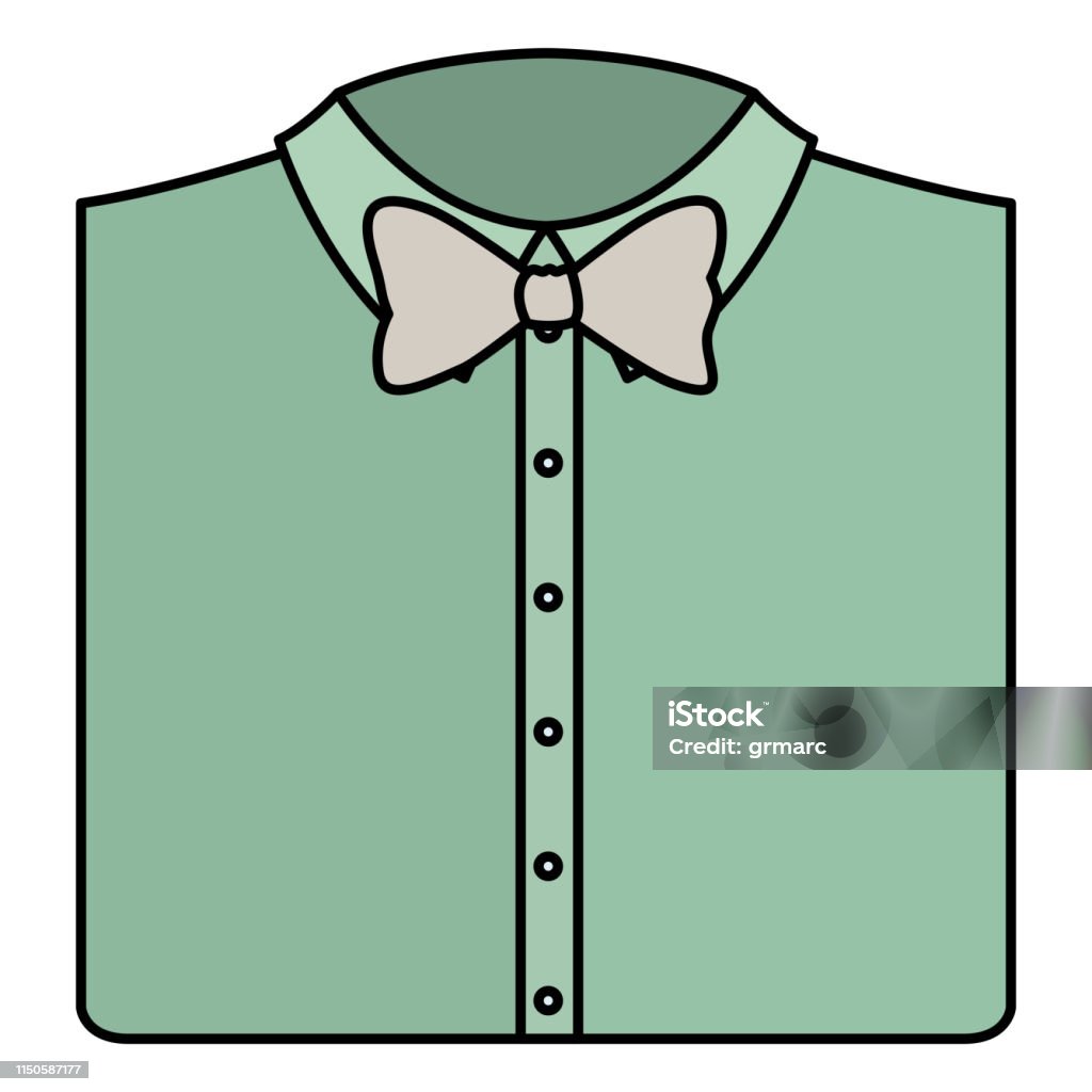 Elegant Shirt Folded With Bowtie Stock Illustration - Download Image ...