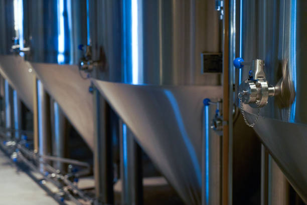 istock Craft beer production in private brewery, close-up 1150589147