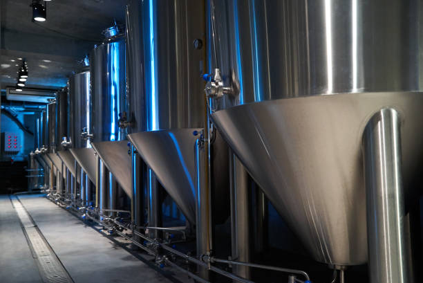 istock Craft beer production in private brewery, close-up 1150589150