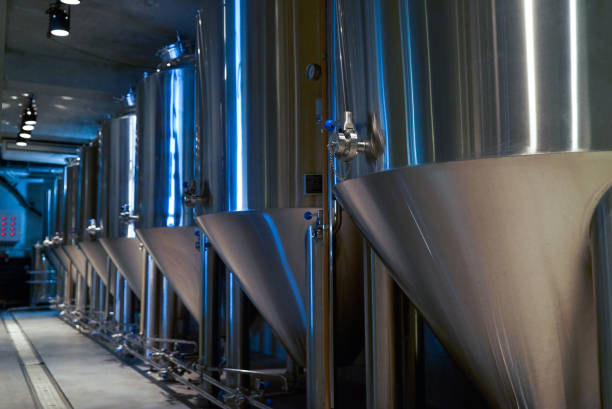 istock Craft beer production in private brewery, close-up 1150589166