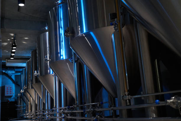 istock Craft beer production in private brewery, close-up 1150589169
